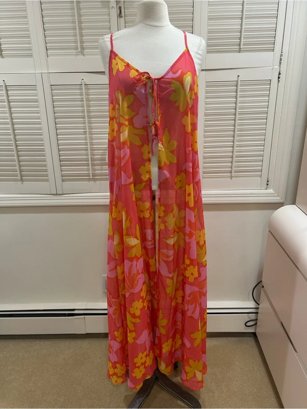 New Beach Riot Pink & Yellow Floral Cover Up